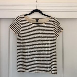 J Crew Striped Sequin Top